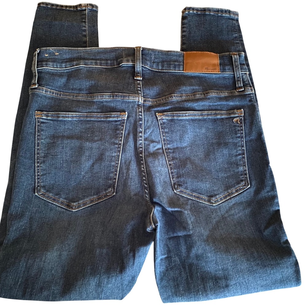 Madewell 9" Mid Rise Skinny Jeans Dark Blue Stretch Denim Size 30